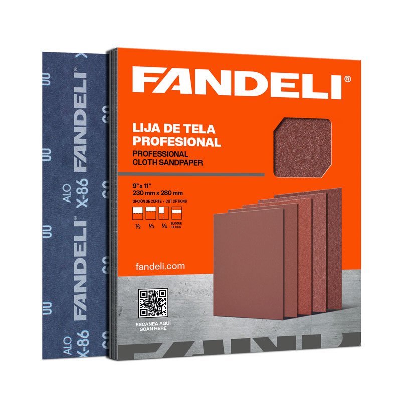 Caja de lijas para metal y madera FANDELI X-86, lija para quitar pintura en metal y trabajos de alto rendimiento